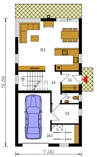 Floor plan of ground floor - MERKUR 1